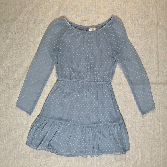 H&M Divided Pigeon Blue Flounced Dress - Size 6 - Picture 3 of 12